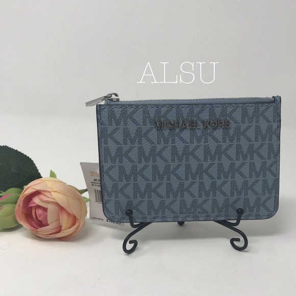 Michael Kors Coin Pouch Card Holder Small BlueNavy - Picture 2 of 6